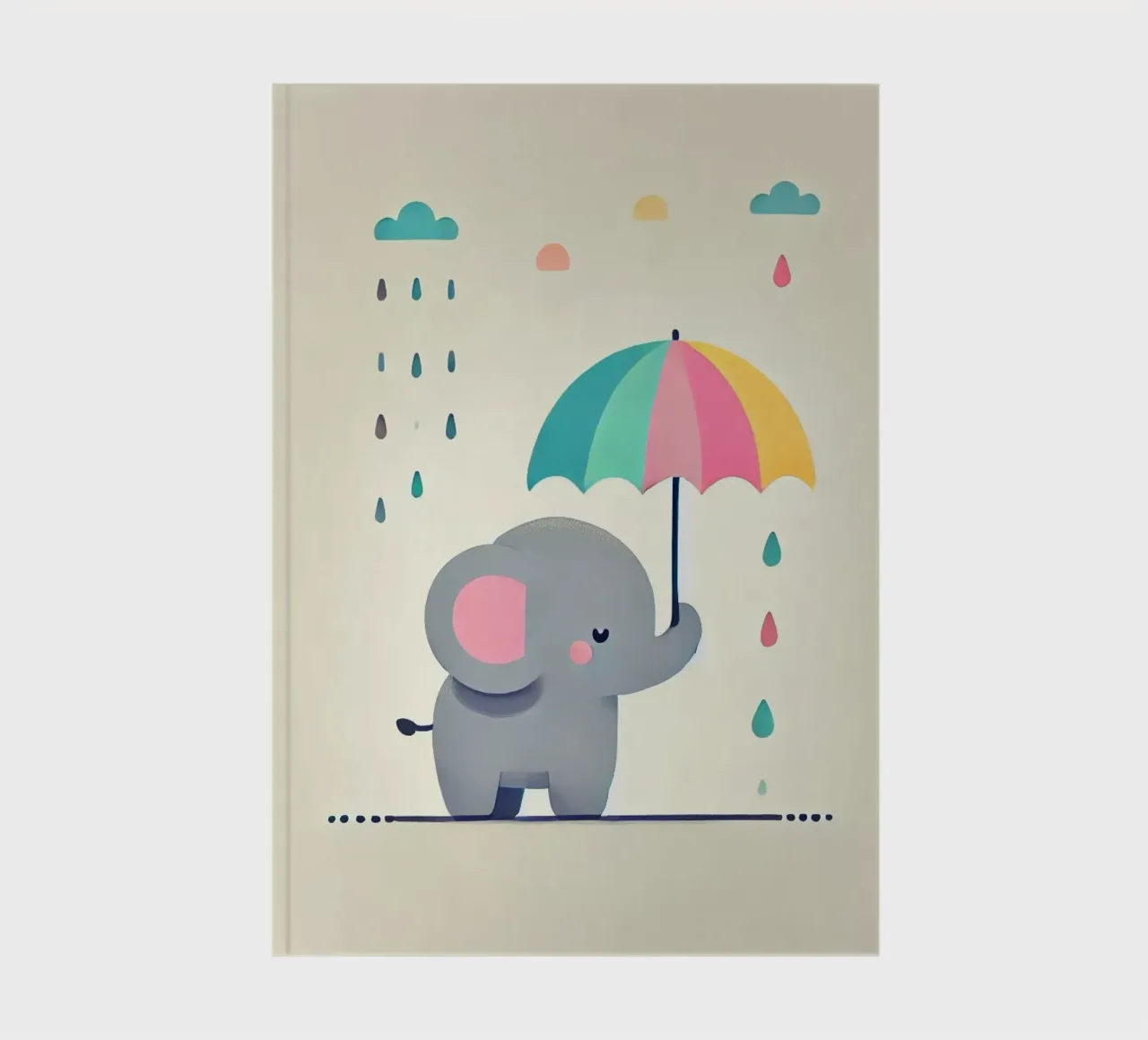 Eléphant avec parapluie carnet de notes de Alegria Fantasia