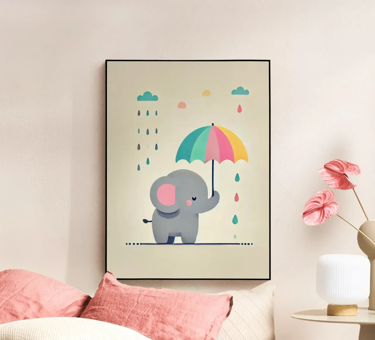 Eléphant avec parapluie plexiglas de Alegria Fantasia