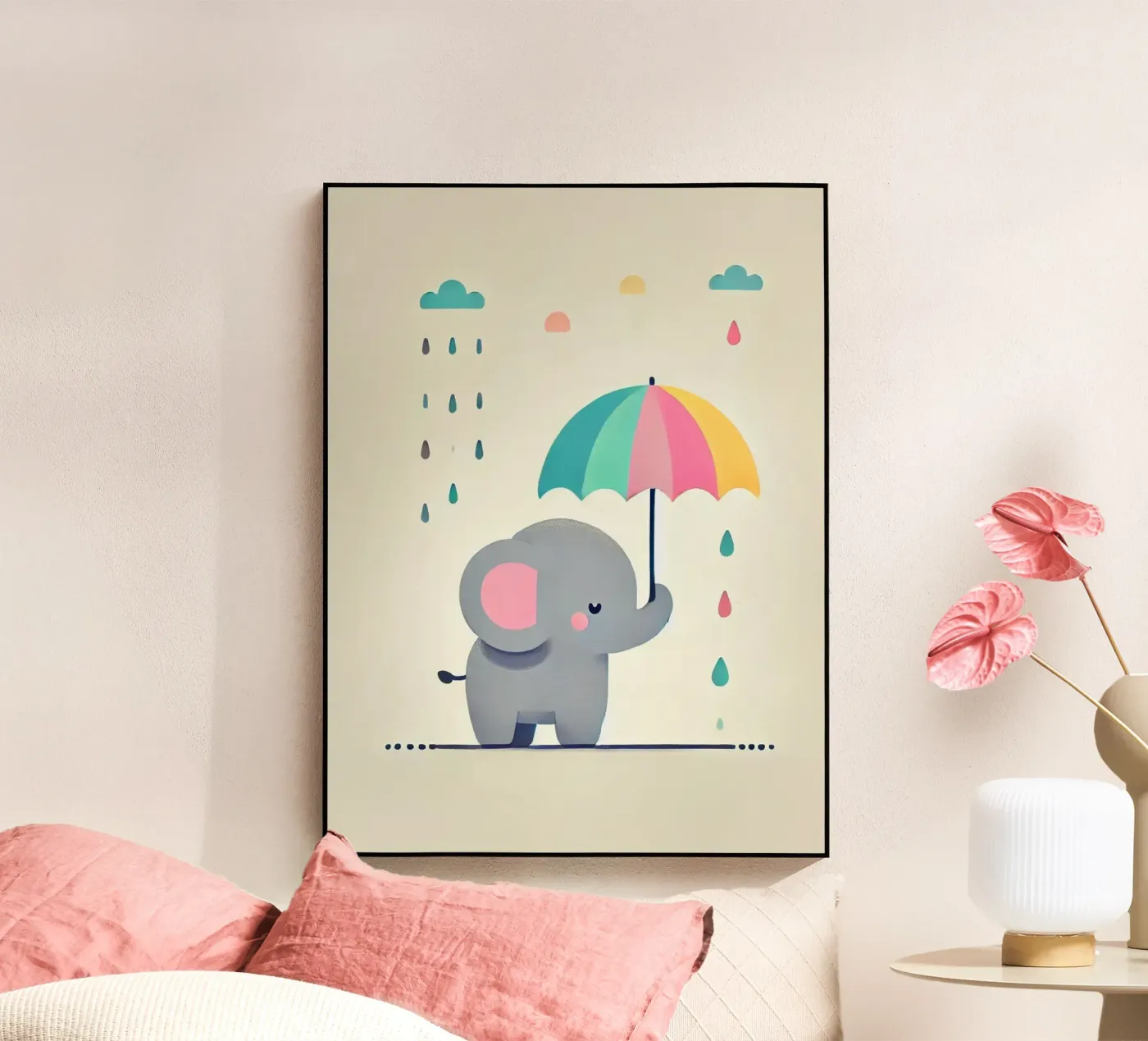 Elephant with umbrella plexiglass da Alegria Fantasia