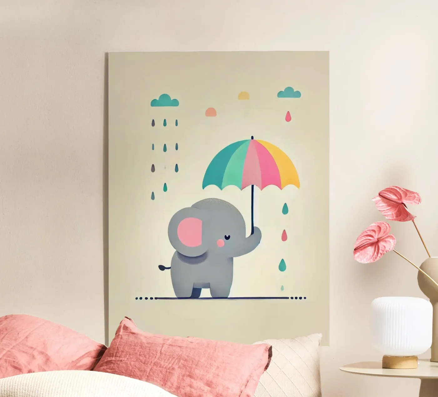 Elephant with umbrella plexiglass da Alegria Fantasia