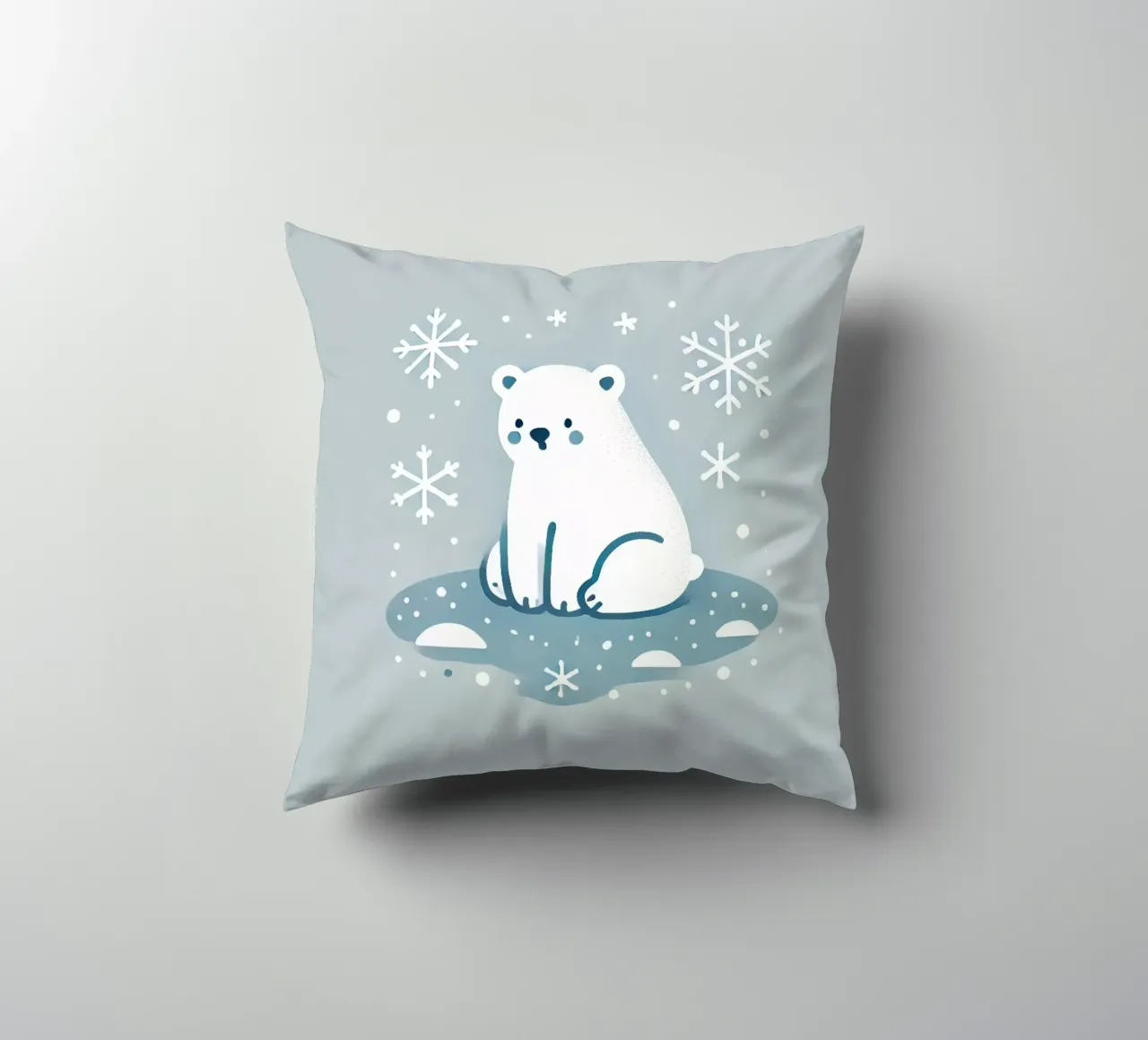 Lonely polar bear decorative cushion by Alegria Fantasia