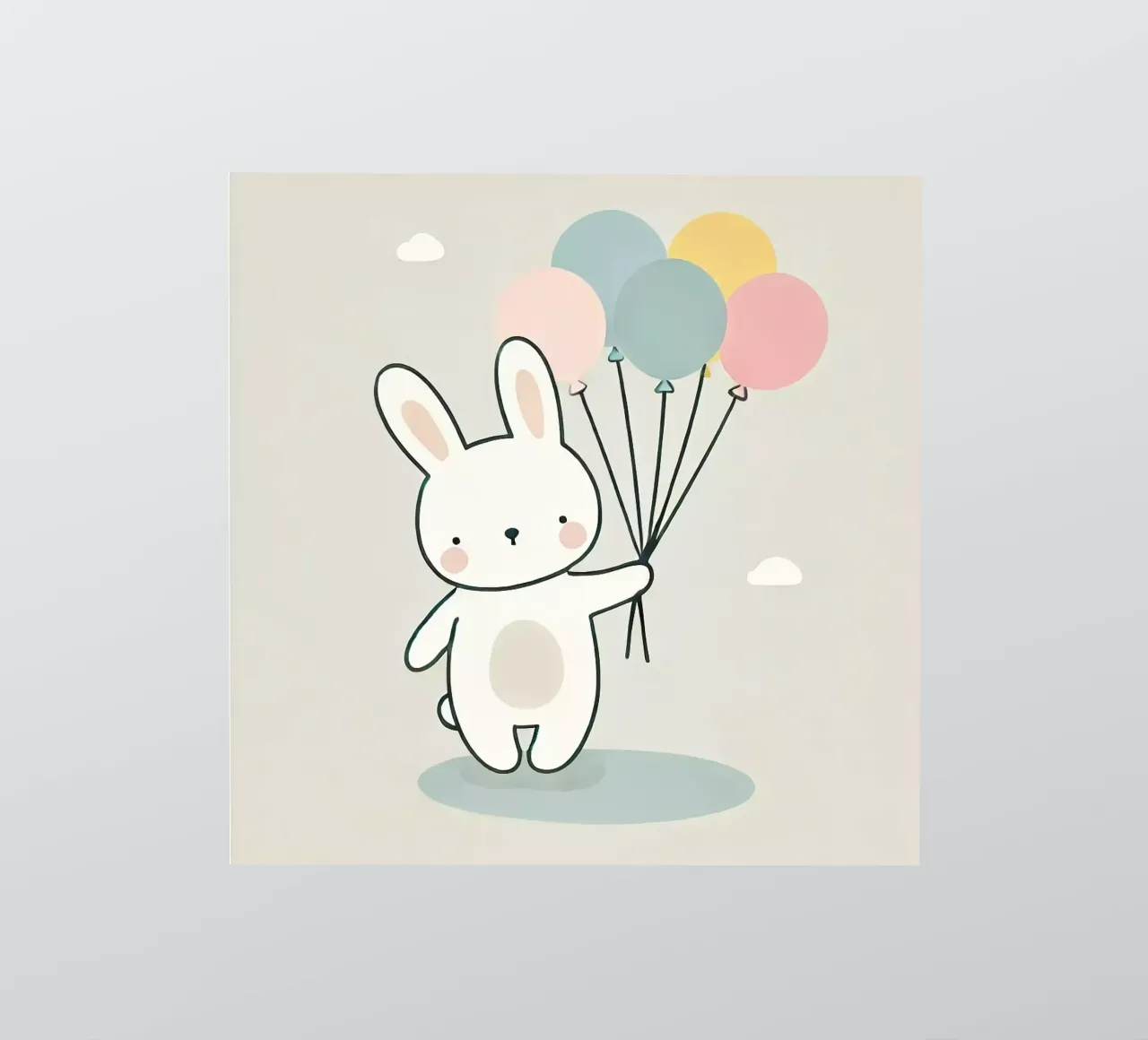Bunny with balloons sticker by Alegria Fantasia