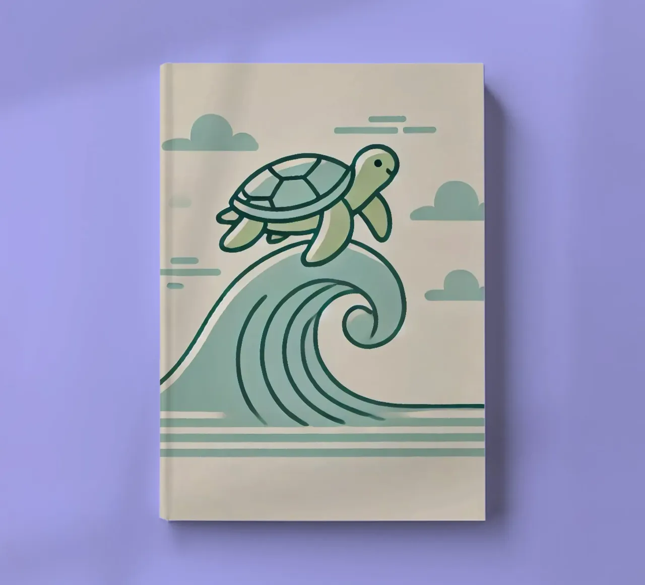 Turtle on a wave notebook by Alegria Fantasia