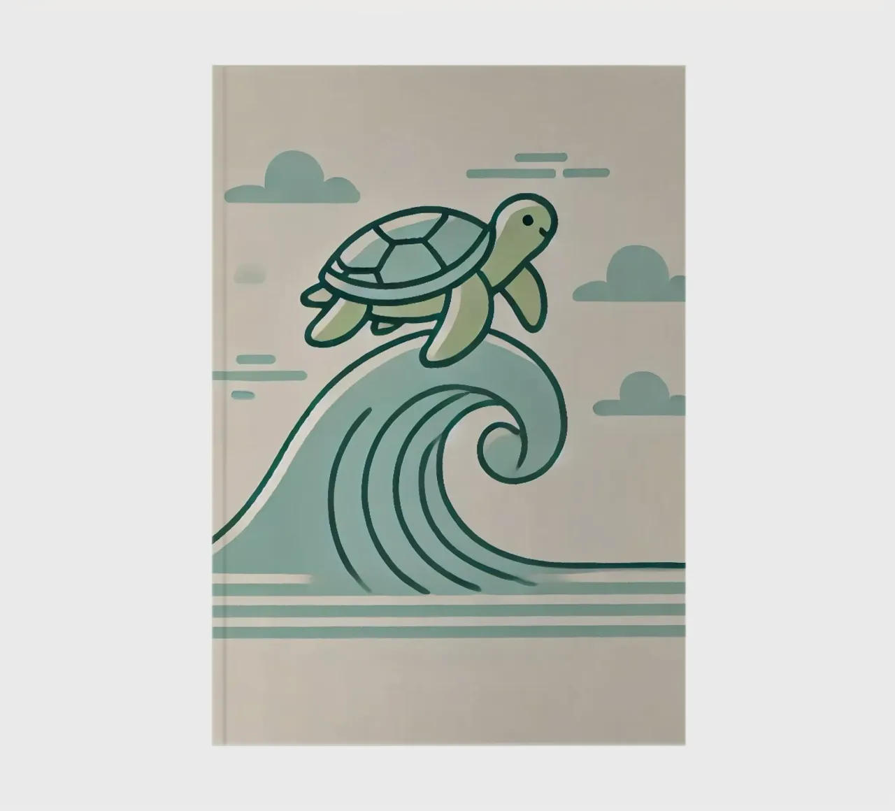Turtle on a wave notebook by Alegria Fantasia