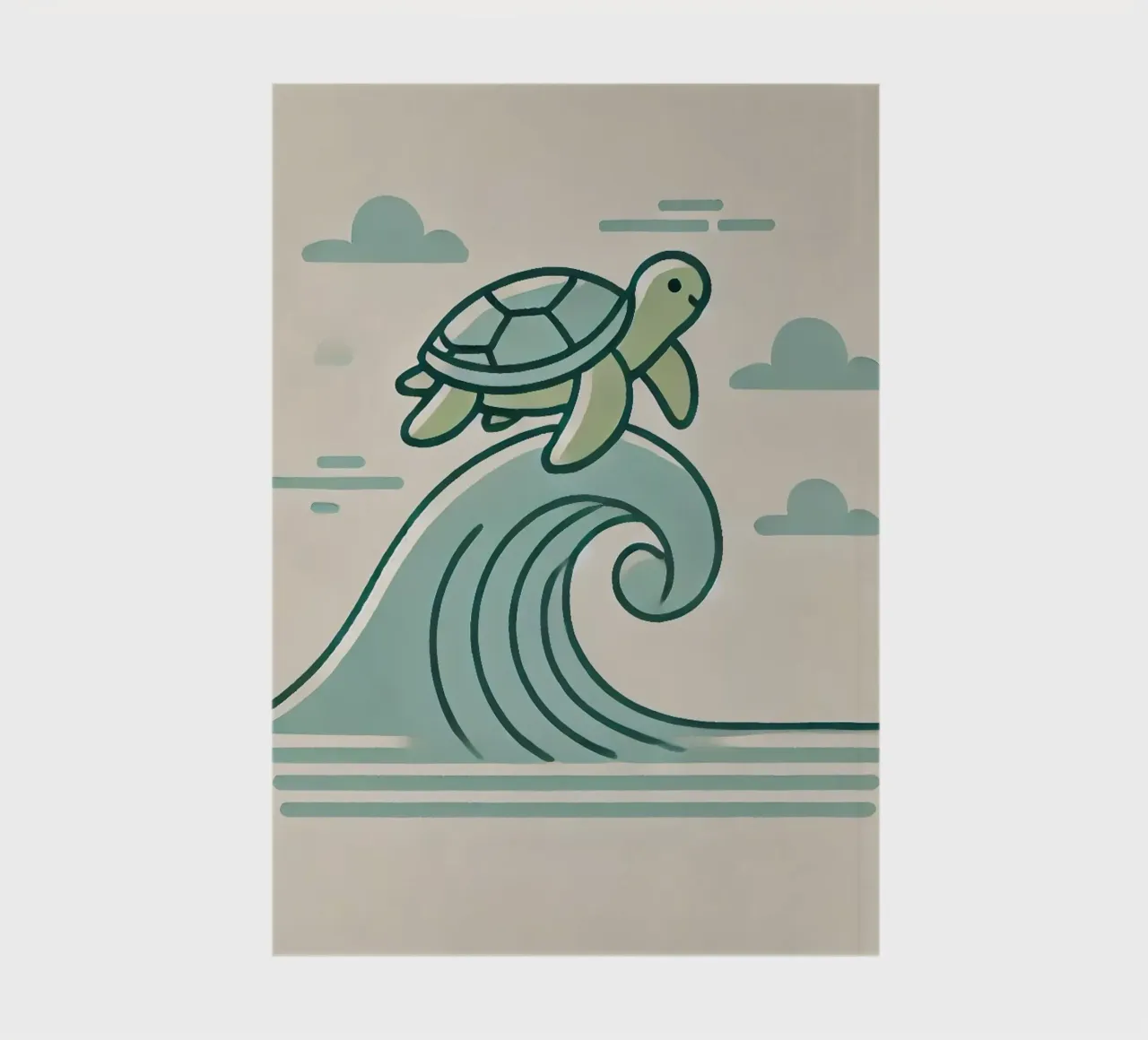 Turtle on a wave notebook by Alegria Fantasia
