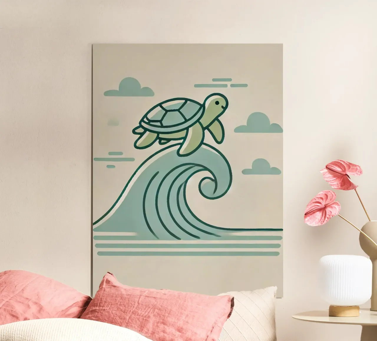 Turtle on a wave hahnemühle by Alegria Fantasia
