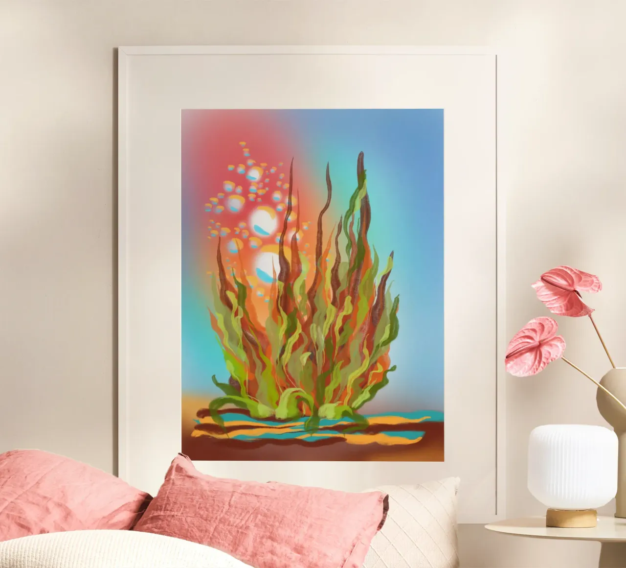 FeuerAlge poster with aluminum frame by bezirossi
