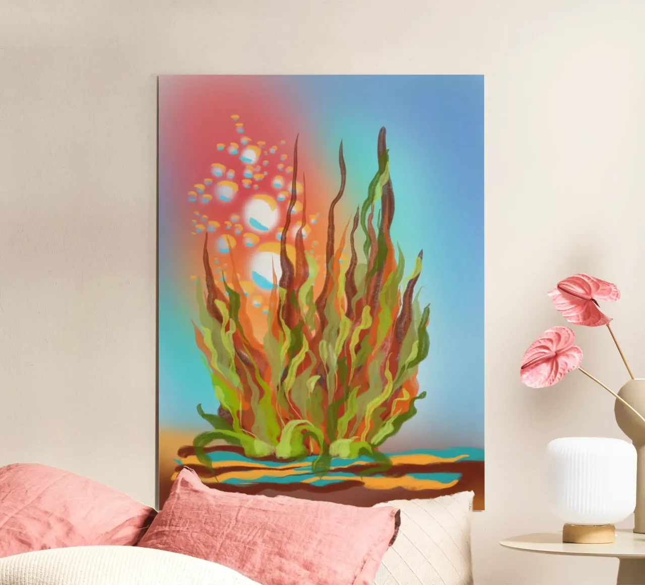 FeuerAlge poster with aluminum frame by bezirossi