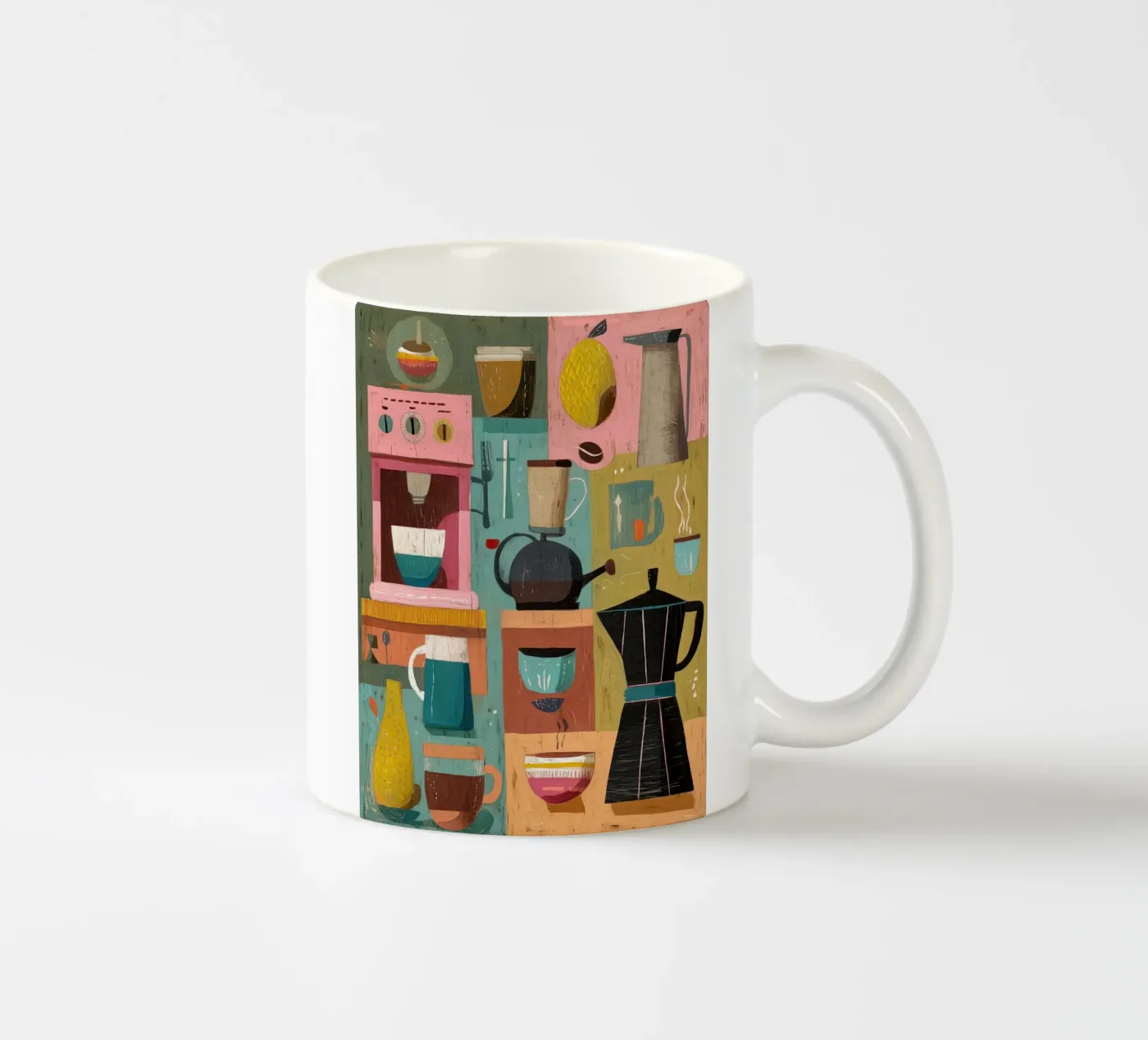 Kitchen Geometry ceramic mug by Voyage