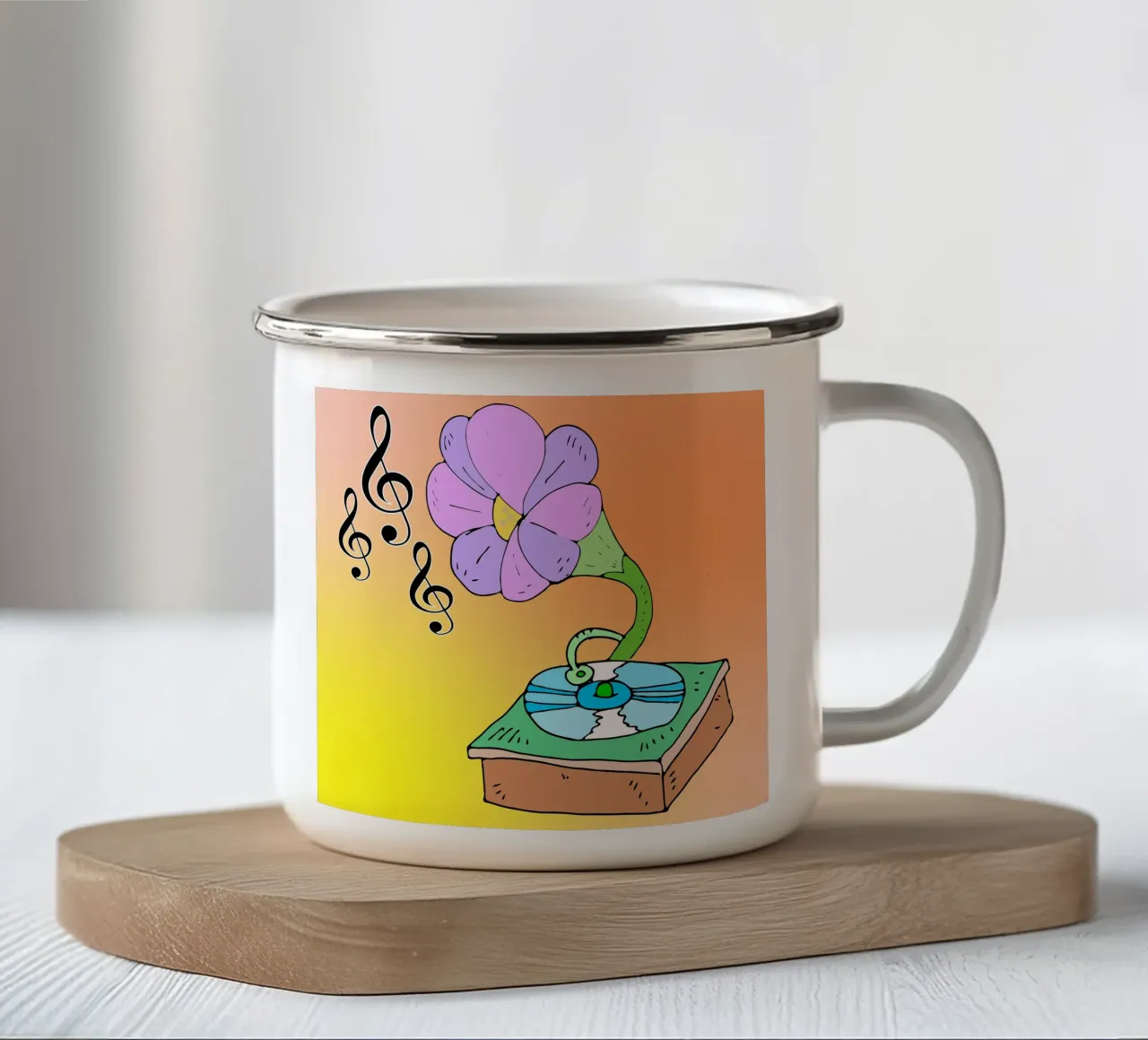 Musica in fiore tazza in smalto da sillyindustries
