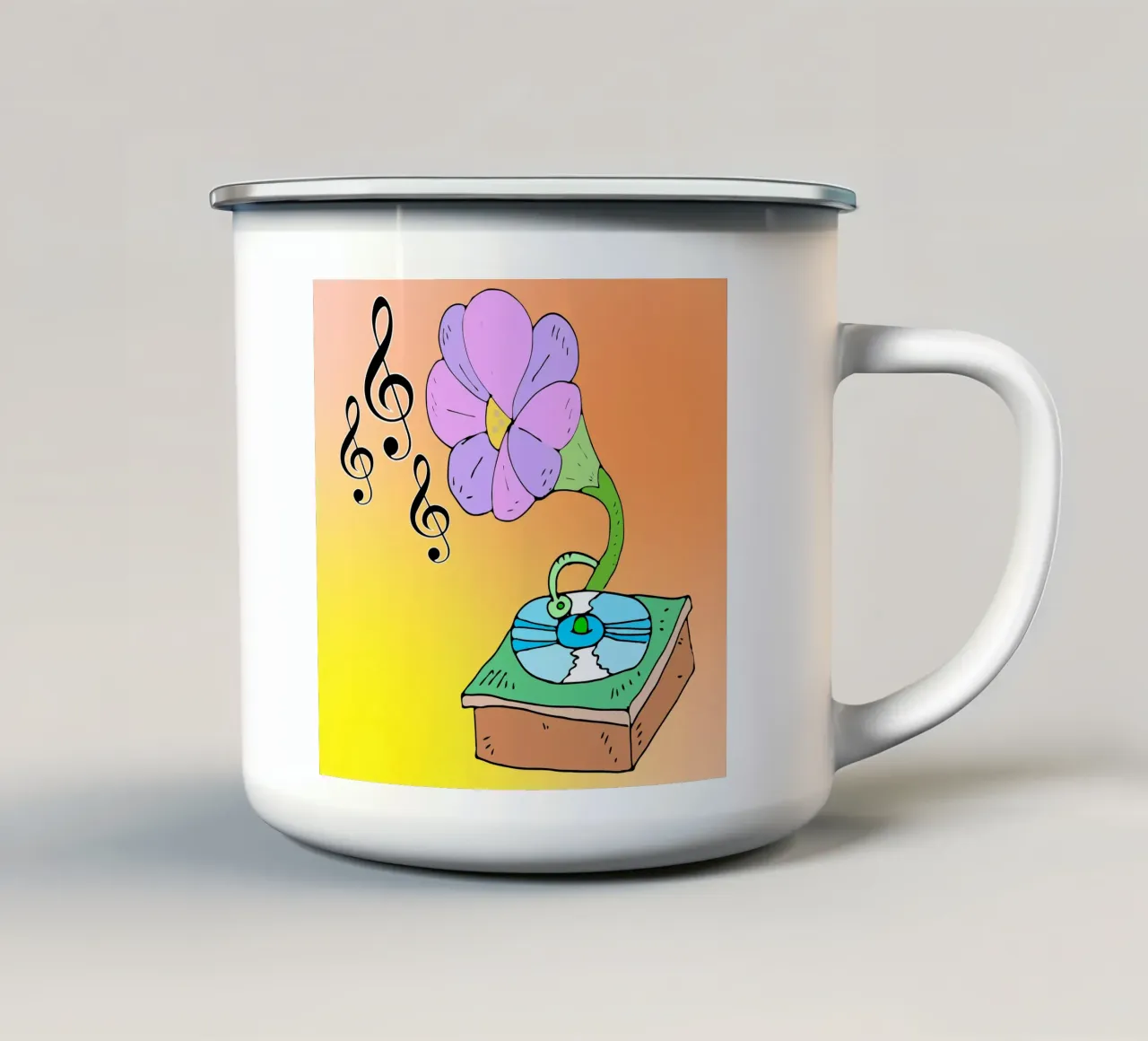 Musica in fiore tazza in smalto da sillyindustries