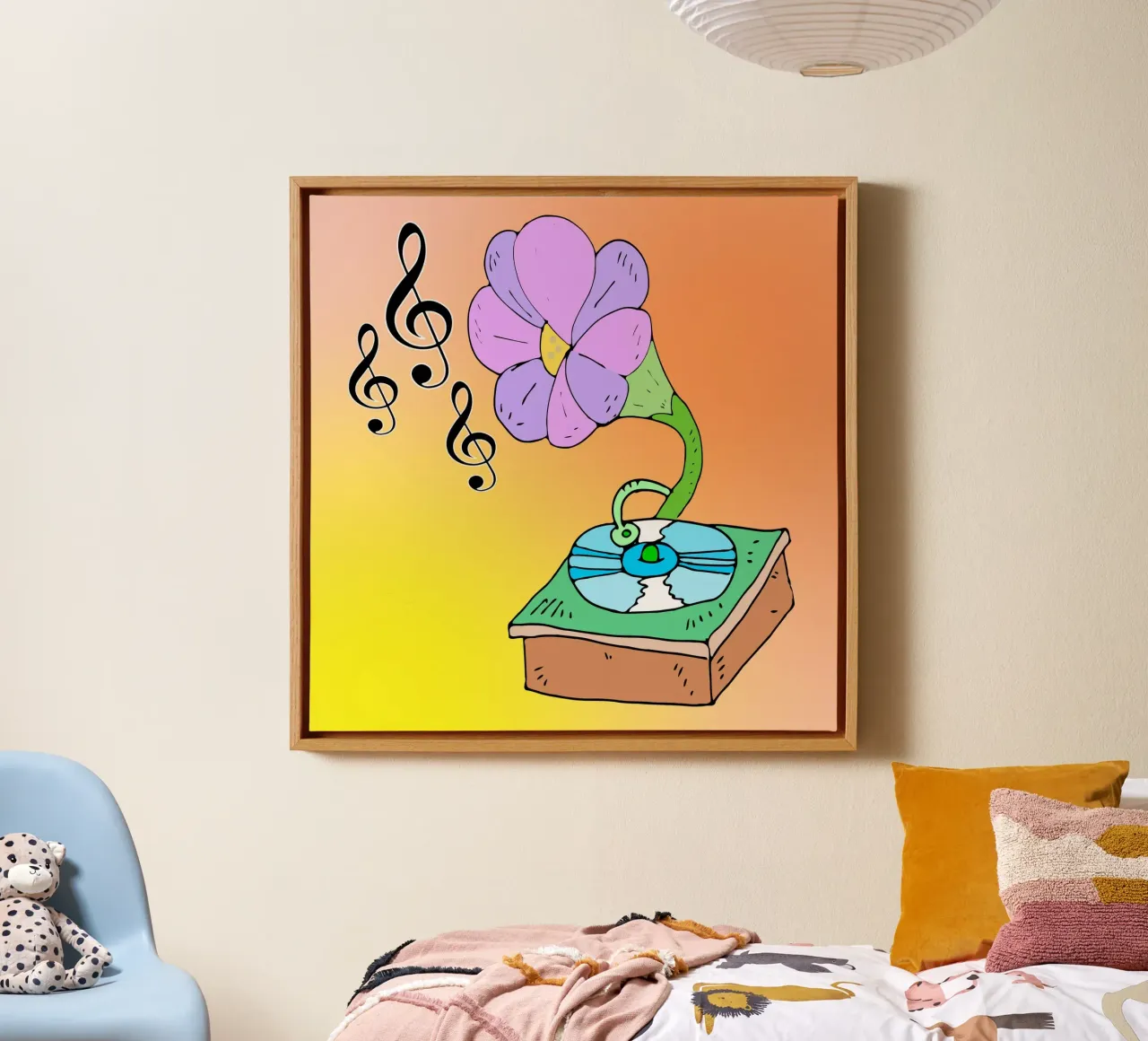 Musica in fiore tela con Cornice a cassetta da sillyindustries