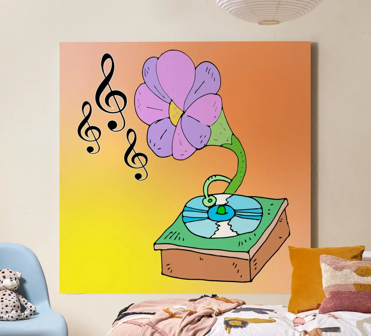 Musica in fiore tela con Cornice a cassetta da sillyindustries