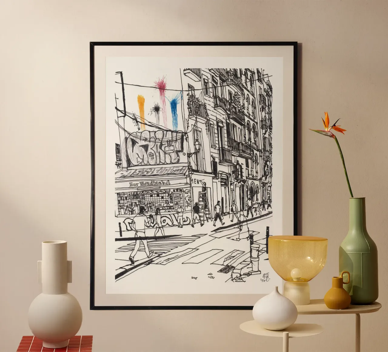 Il pittore di insegne poster con telaio in alluminio da Asobōze