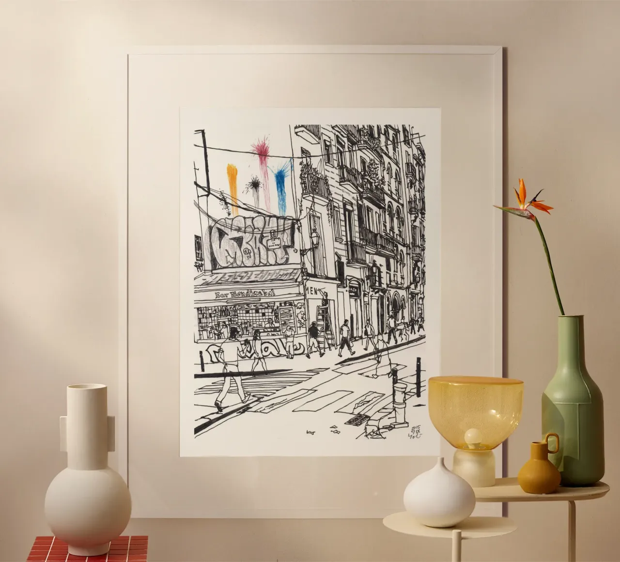 Il pittore di insegne poster con telaio in alluminio da Asobōze