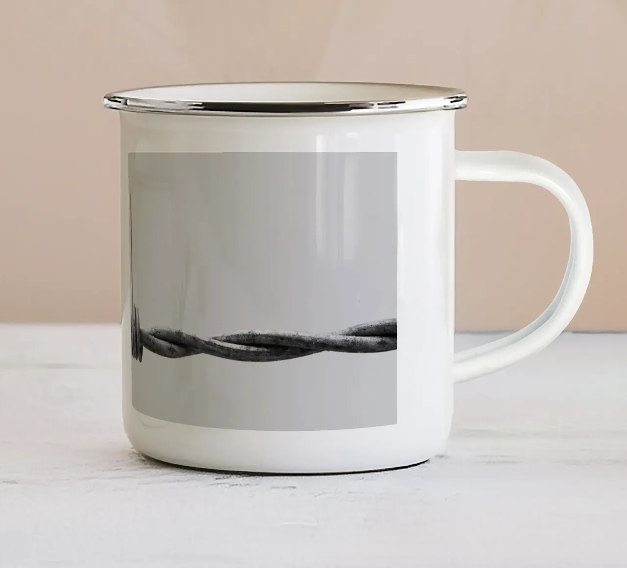 Maldita valla taza de esmalte de 360brain