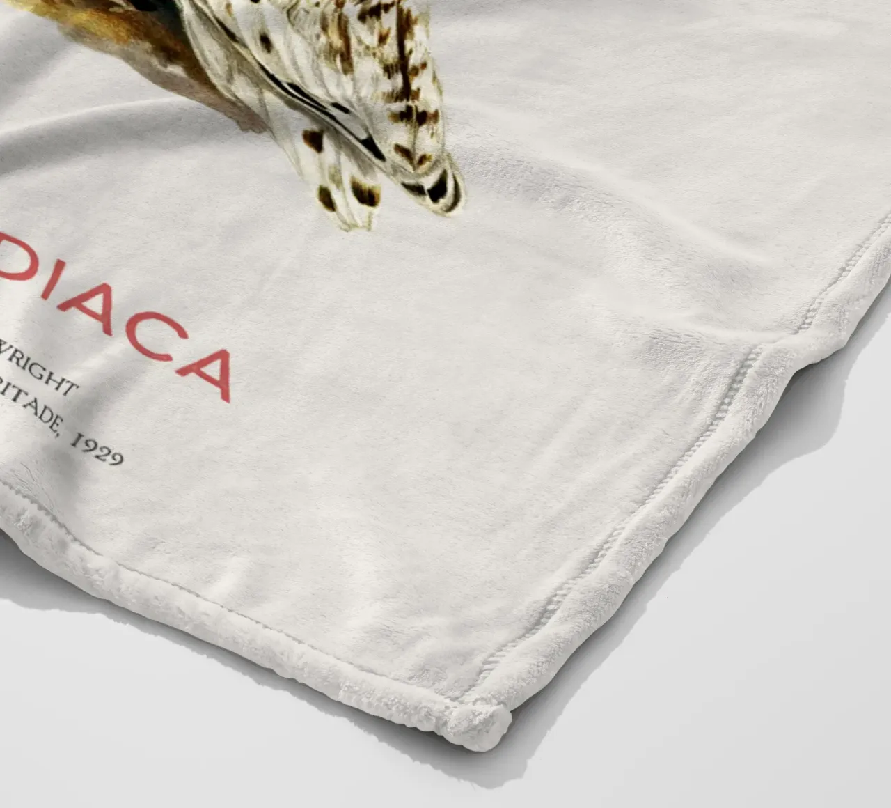 Schneeeule oder Nyctea scandiaca Fleecedecke von Vintagrafica