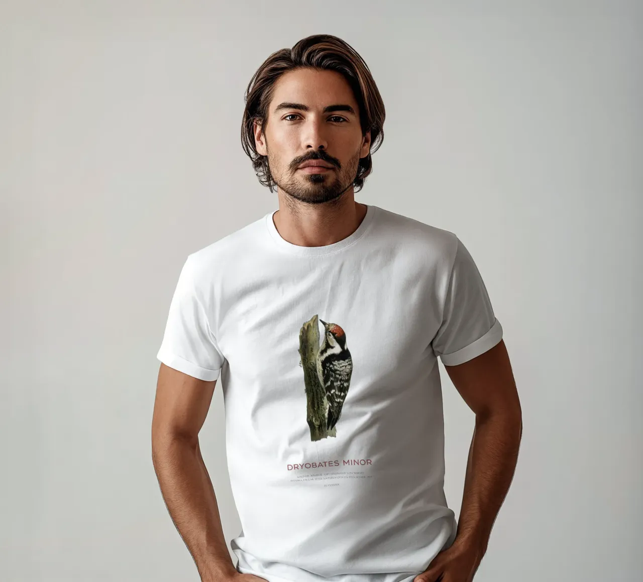 Picchio rosso minore o Dryobates minor t-shirt da Vintagrafica