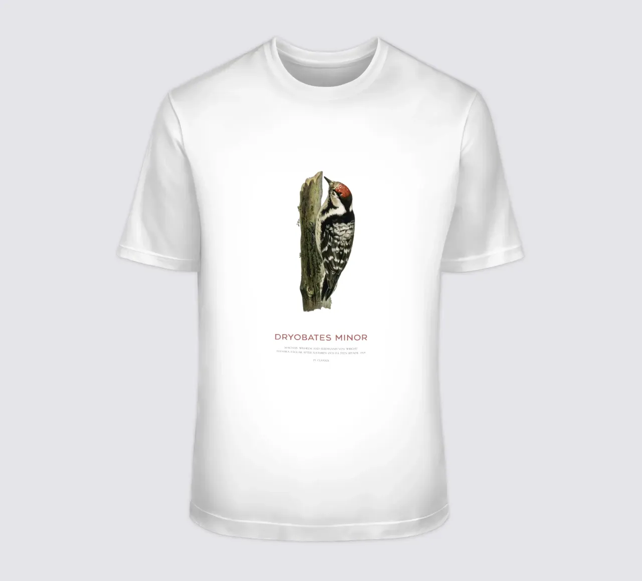 Picchio rosso minore o Dryobates minor t-shirt da Vintagrafica