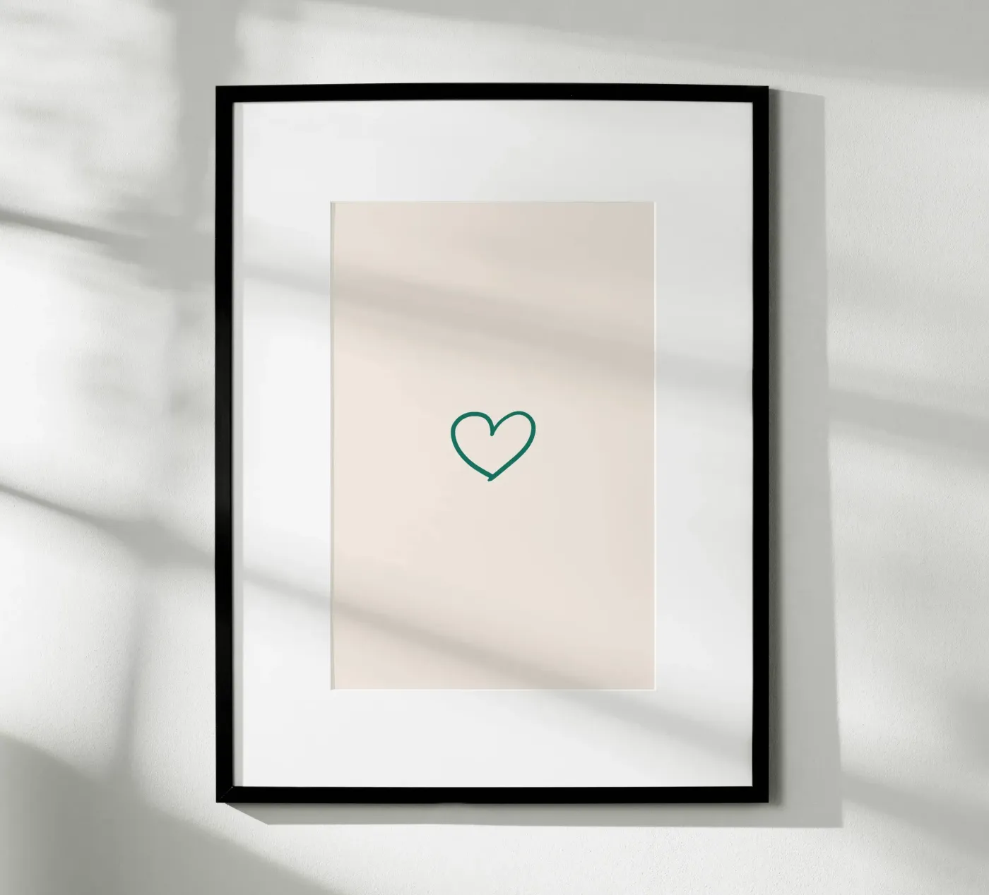 Tiny Heart beige poster van Family Home Collection by Palmartprints