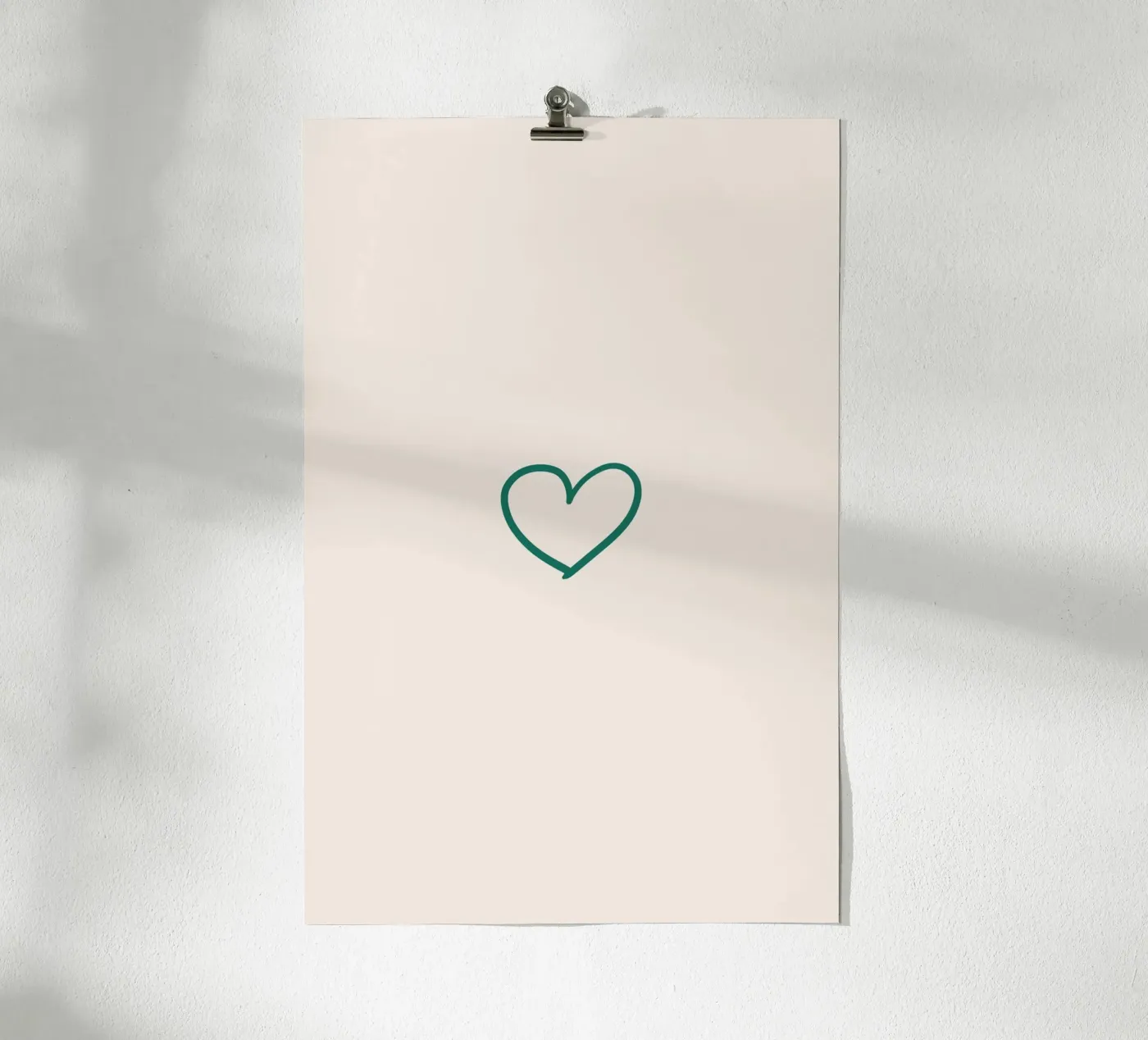 Tiny Heart beige poster van Family Home Collection by Palmartprints