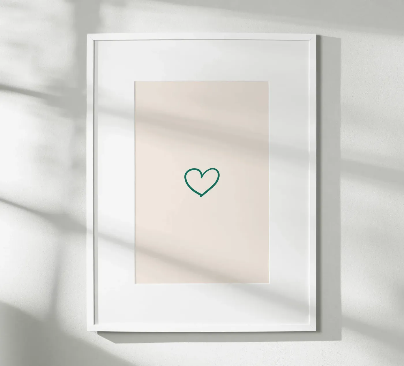 Tiny Heart beige poster van Family Home Collection by Palmartprints