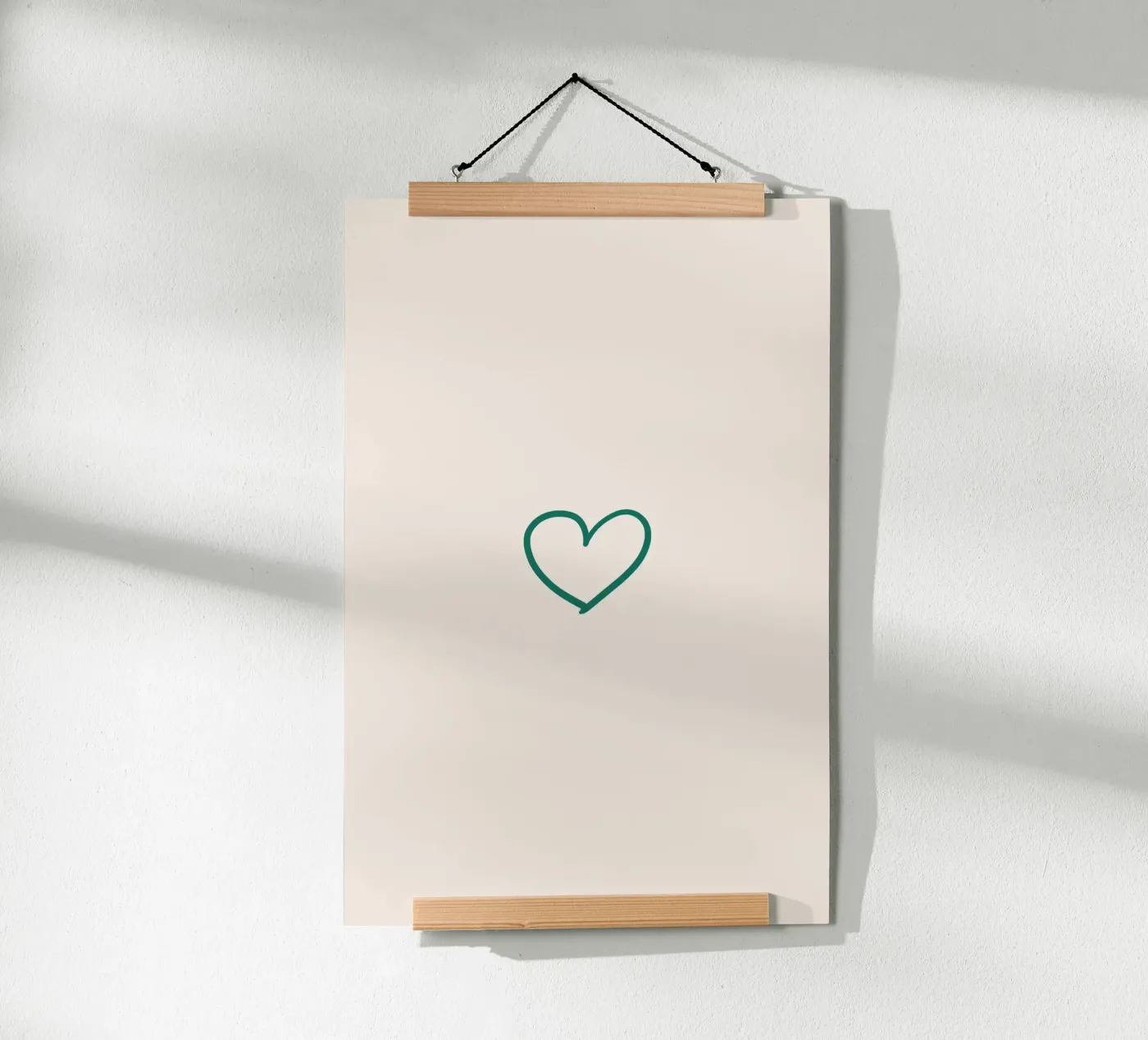 Tiny Heart beige poster van Family Home Collection by Palmartprints
