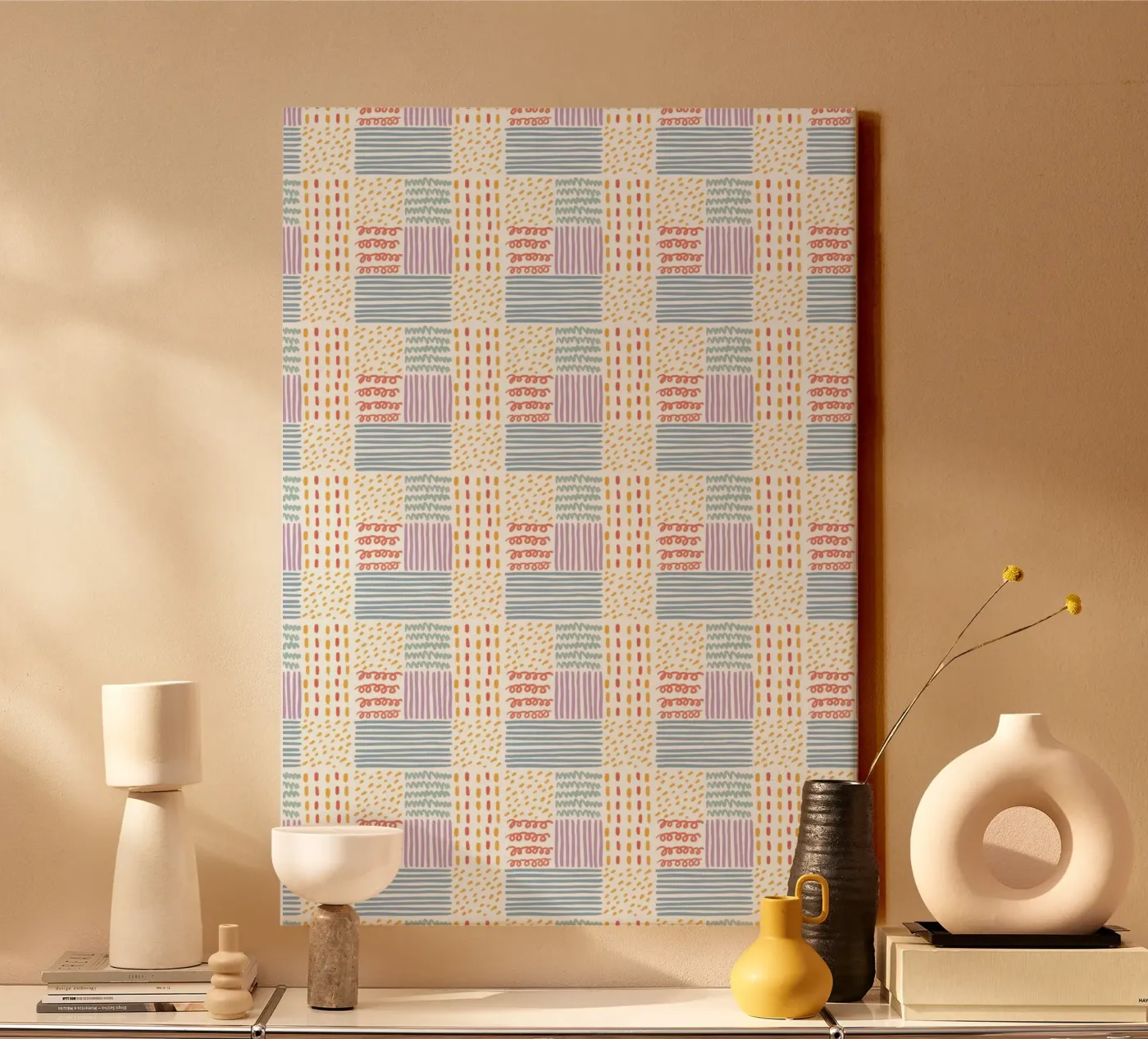 Doodle pattern canvas by Happypatterns