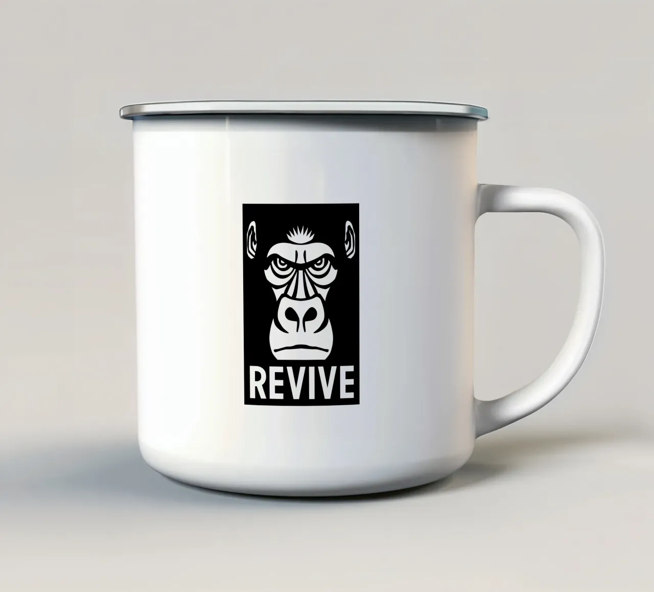 Revive Gorilla taza de esmalte de Asobōze