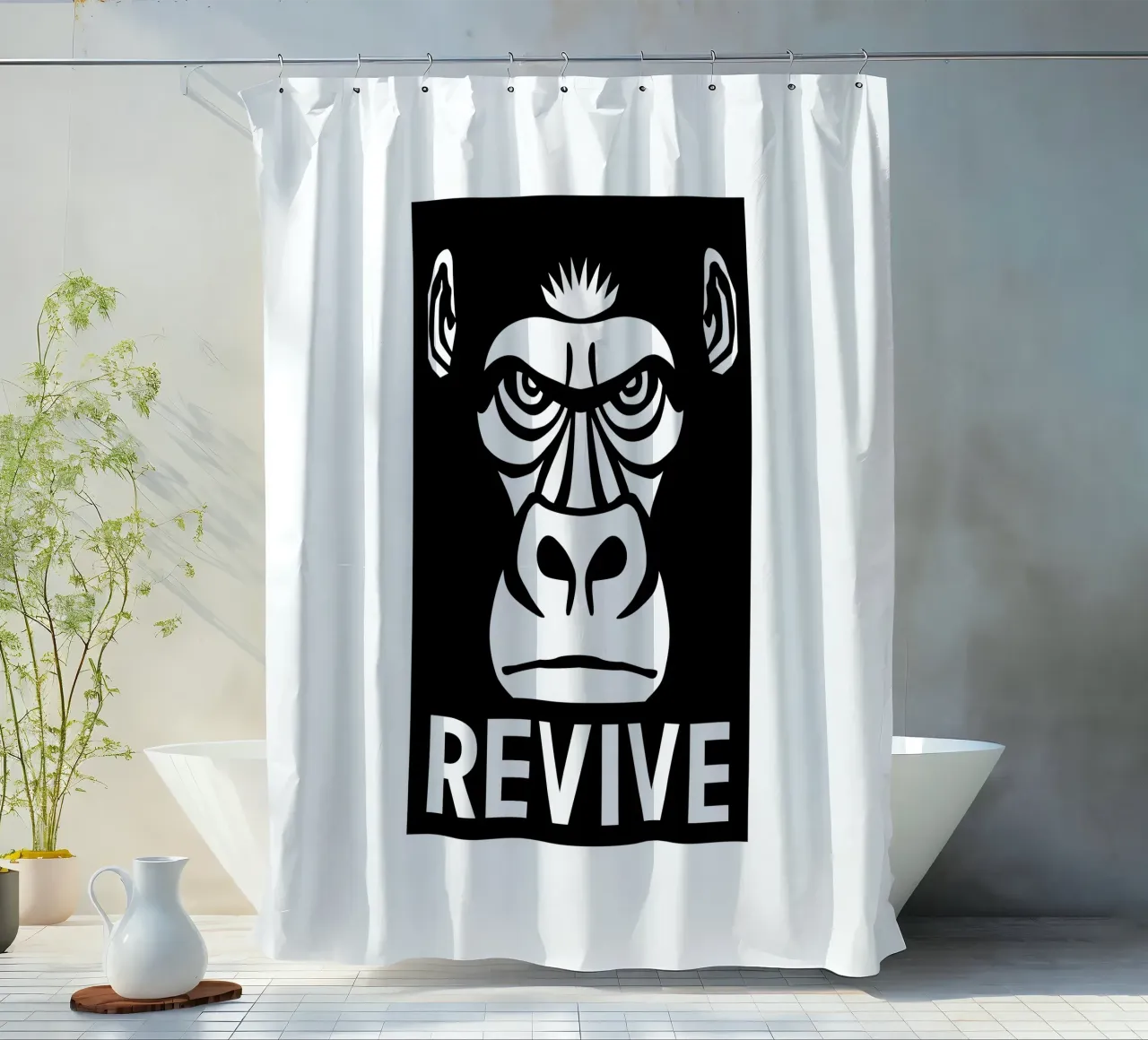Revive Gorilla shower curtain by Asobōze