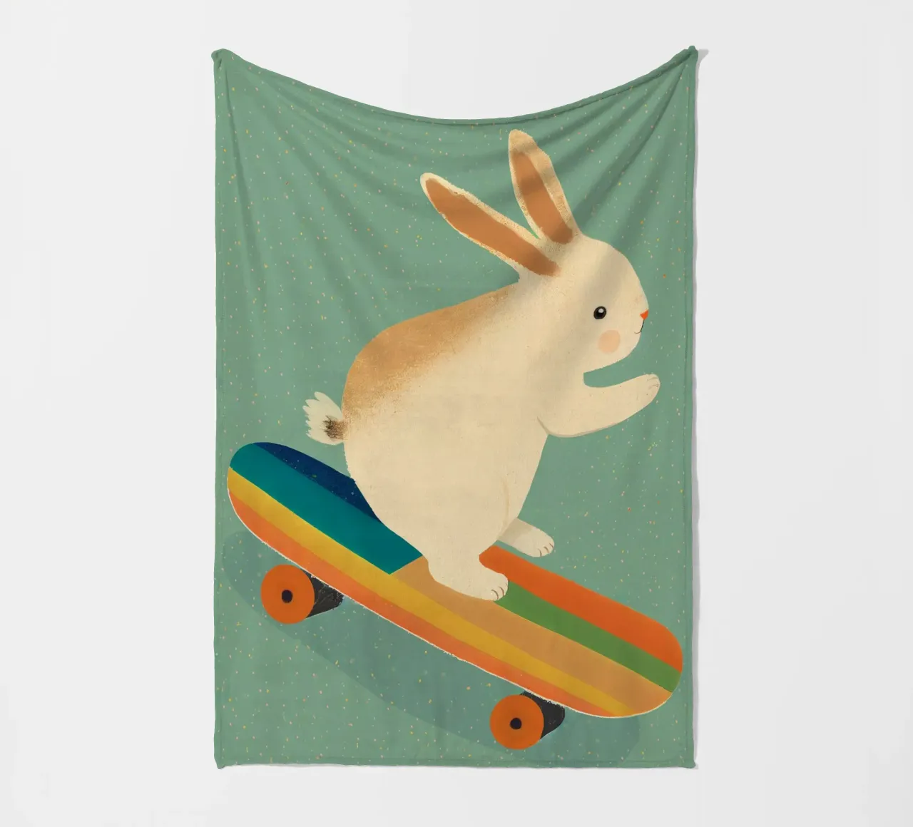 Bunny On Skateboard coperta in pile da treechild
