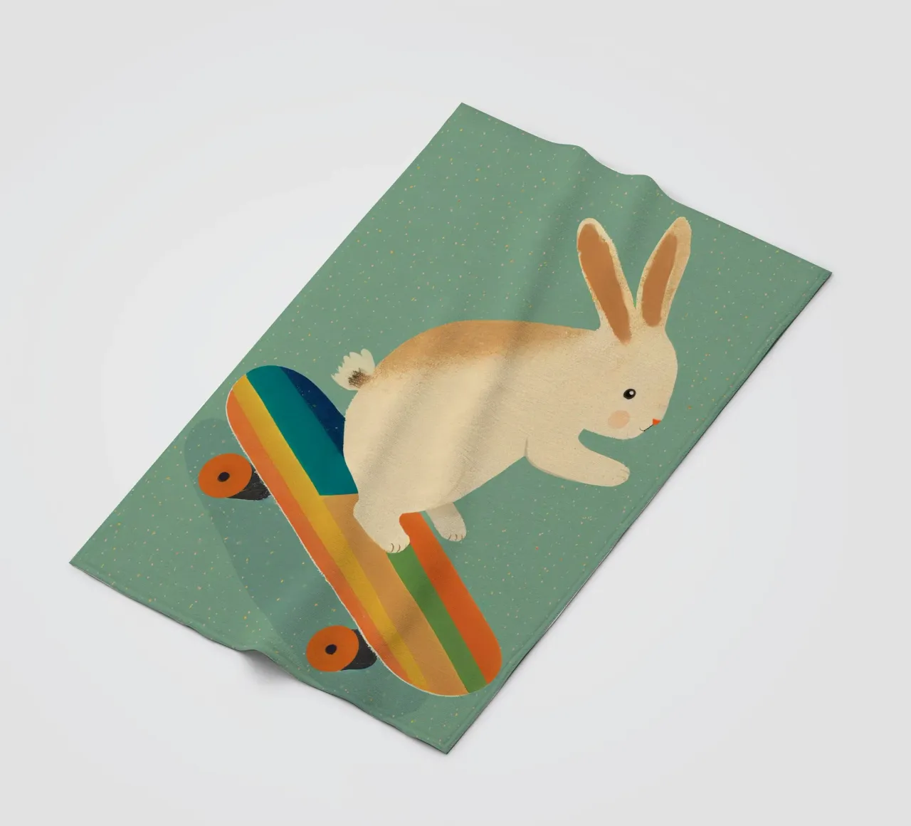 Bunny On Skateboard coperta in pile da treechild