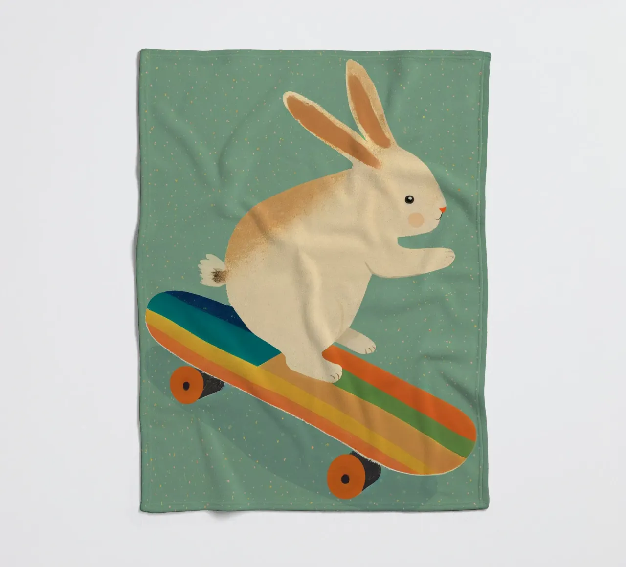 Bunny On Skateboard coperta in pile da treechild
