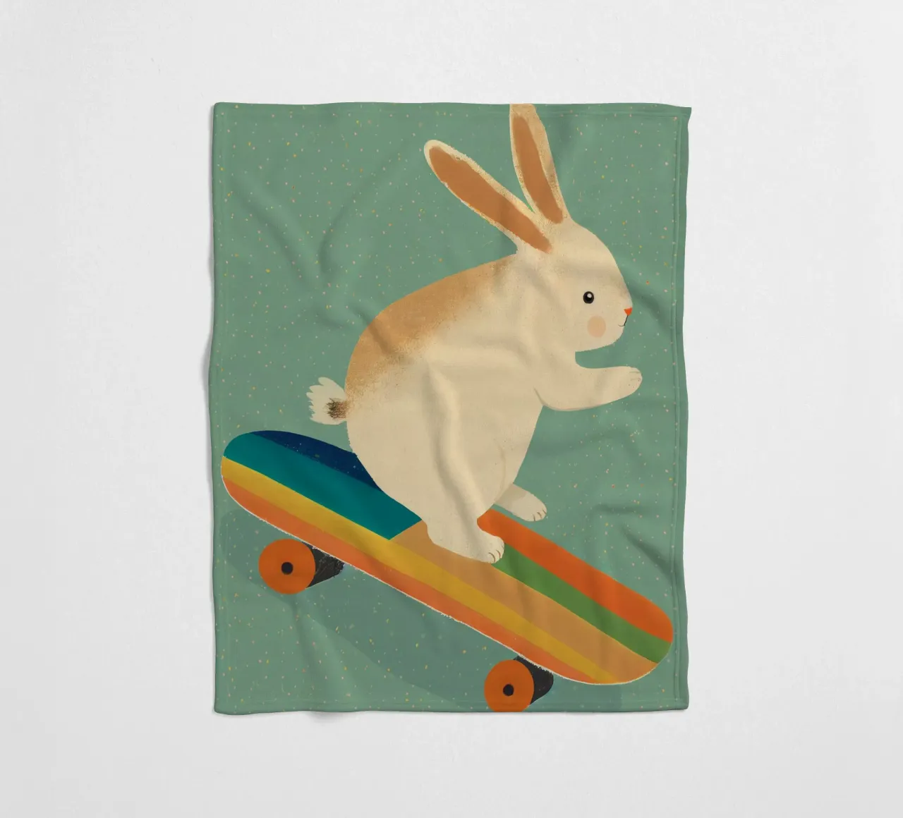 Bunny On Skateboard coperta in pile da treechild