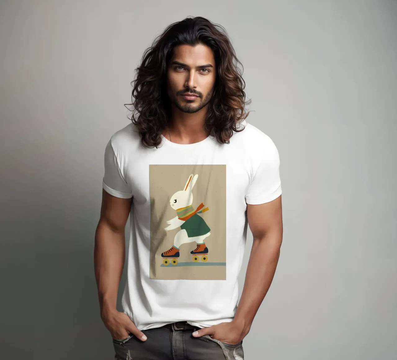 Bunny On Rollerskates t-shirt da treechild