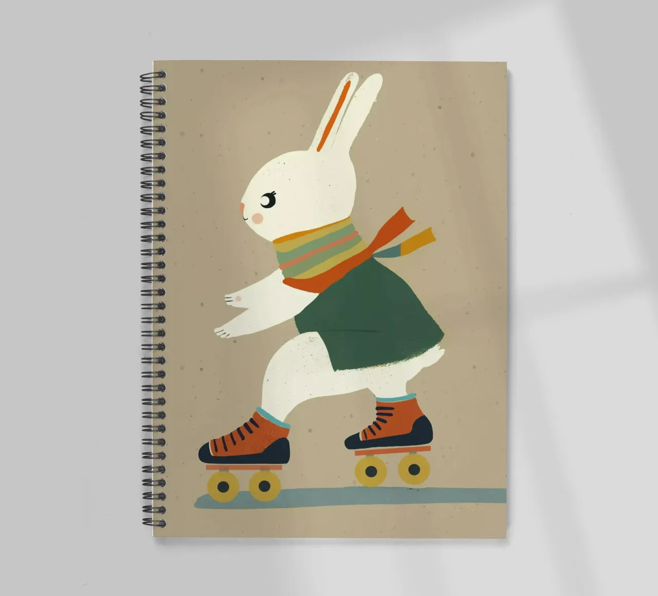 Bunny On Rollerskates spiral notebook by treechild