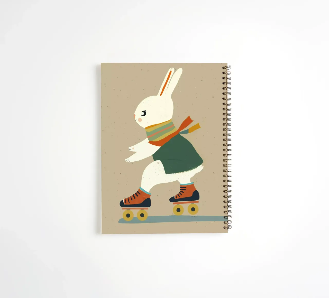 Bunny On Rollerskates spiral notebook by treechild