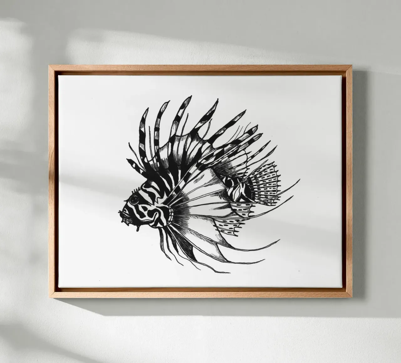 Stachelfisch canvas with Floater frame by naturelines