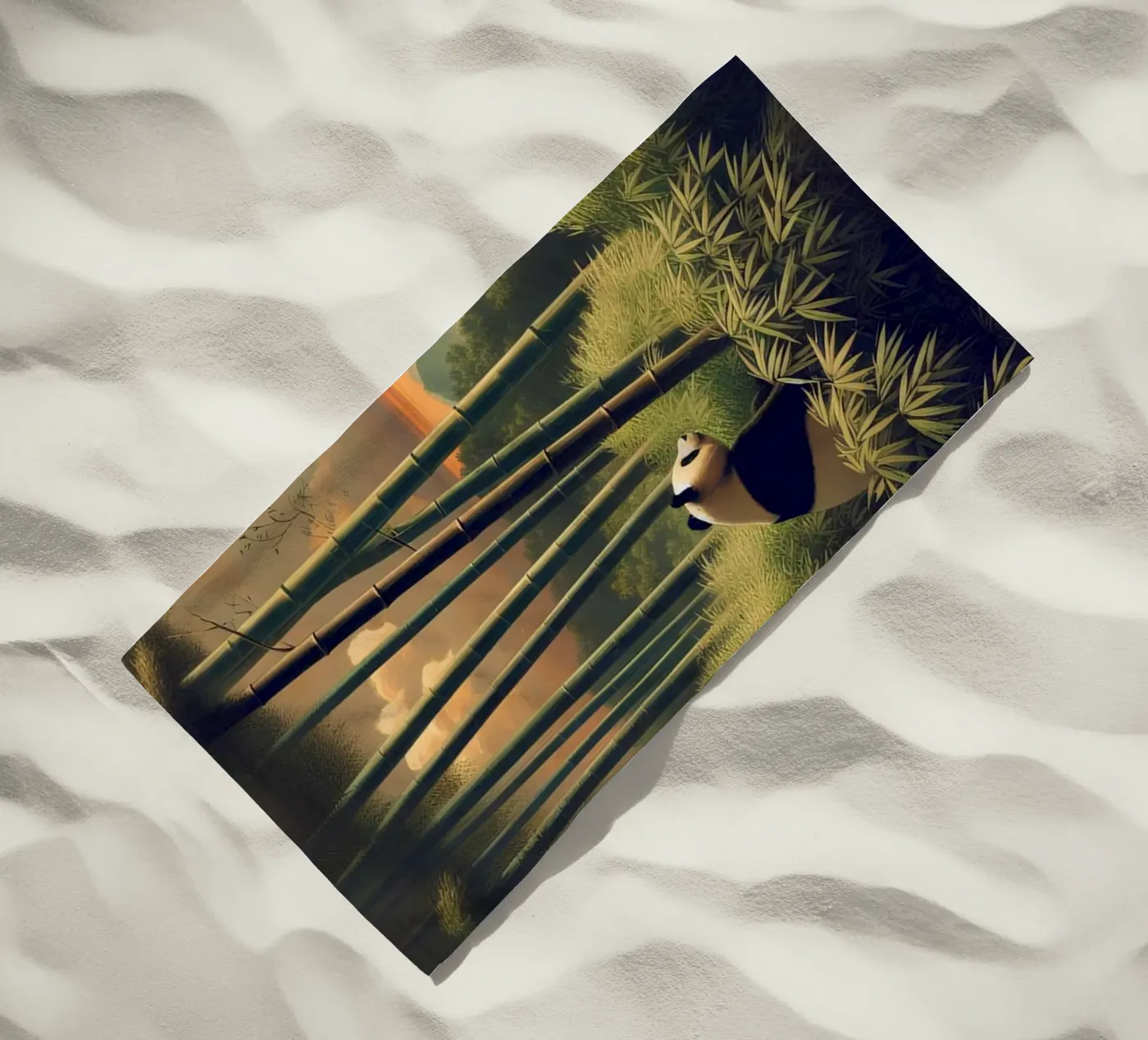 PANDA beach towel by RUBIANT ART
