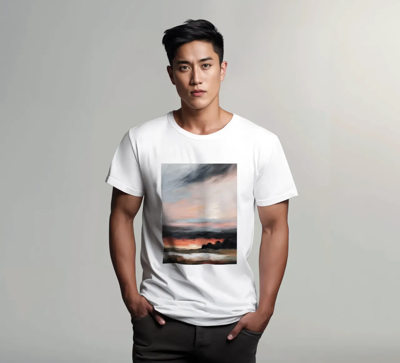 Sunset - Sonnenuntergang -abstrakt t-shirt van Ohkimiko