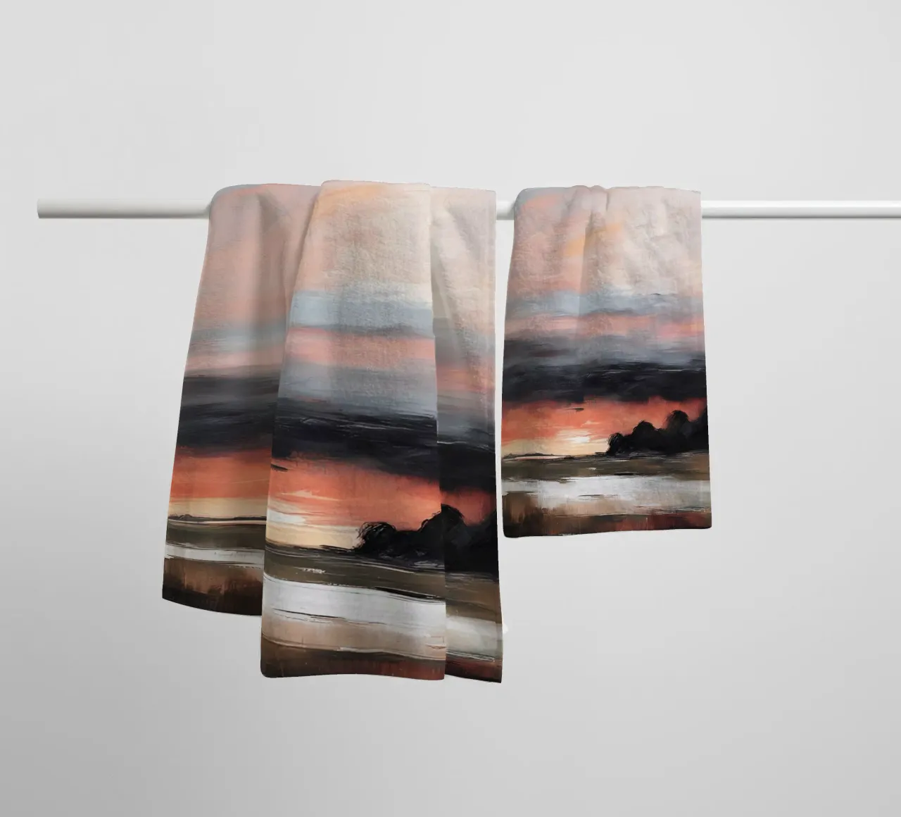 Sunset - Sonnenuntergang -abstrakt towel by Ohkimiko