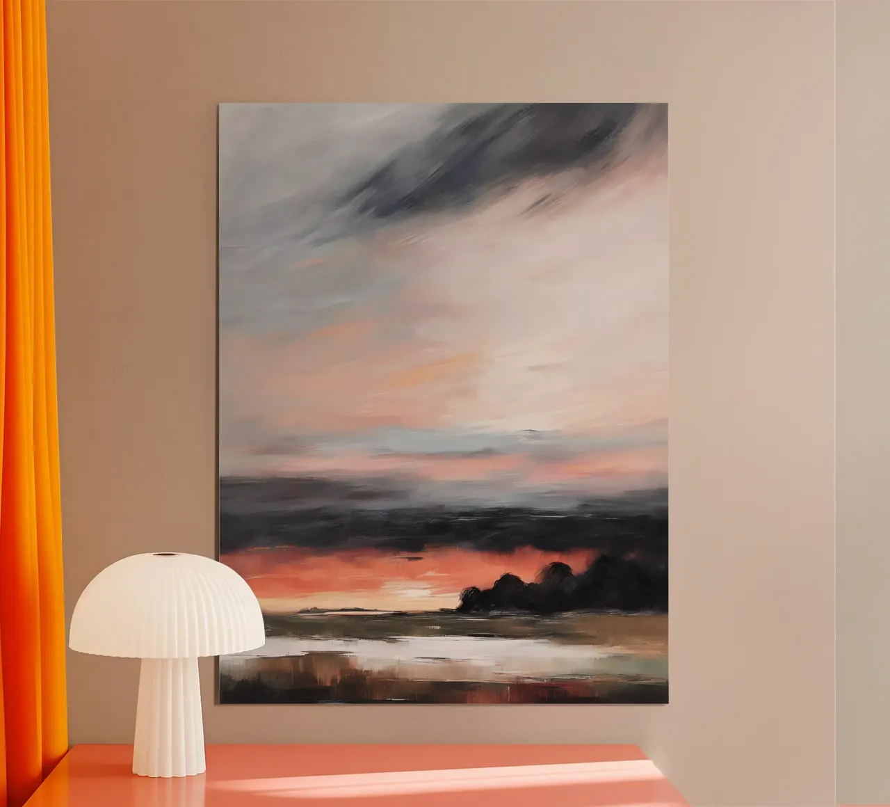 Sunset - Sonnenuntergang -abstrakt poster con telaio in alluminio da Ohkimiko