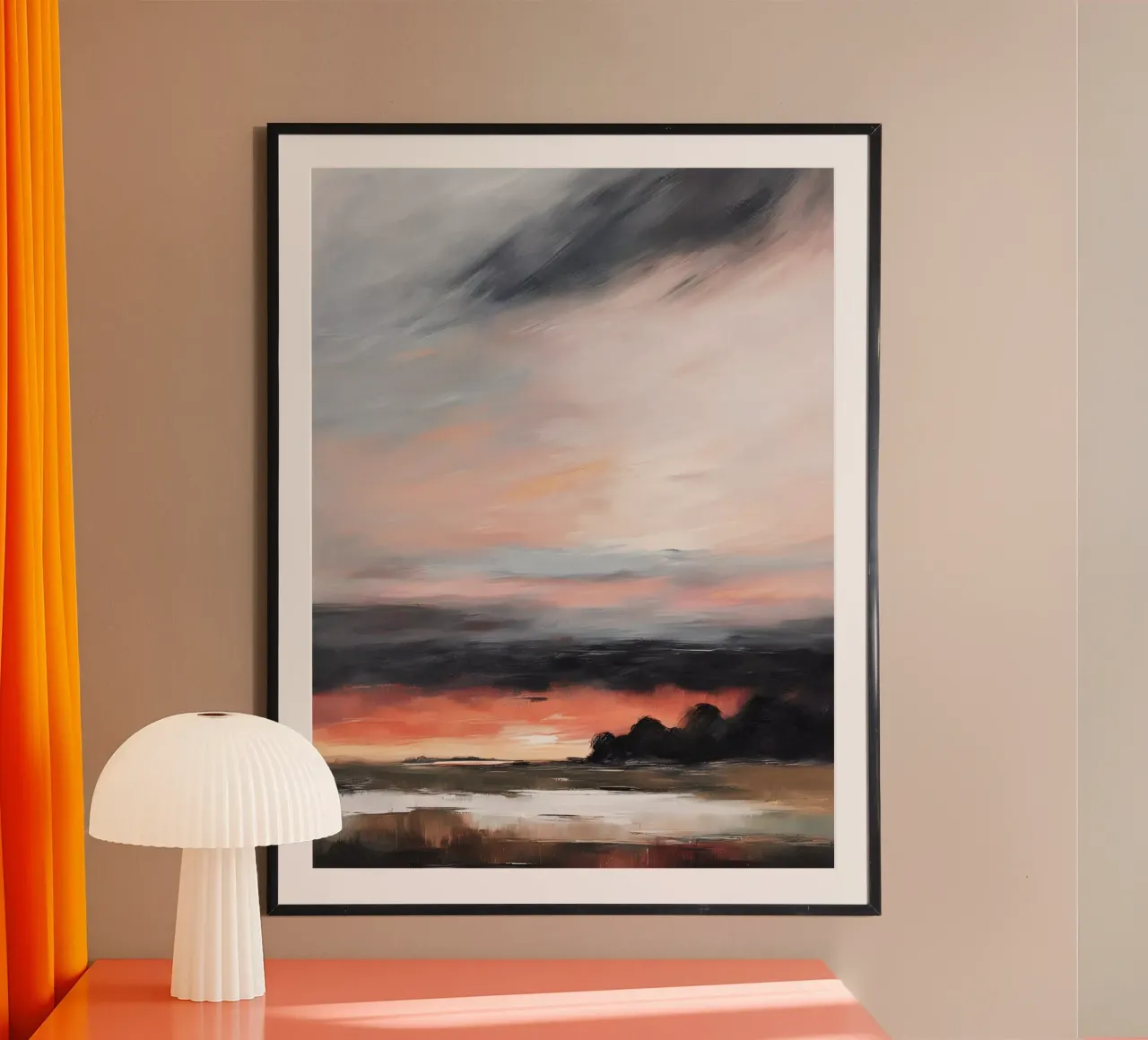 Sunset - Sonnenuntergang -abstrakt poster con telaio in alluminio da Ohkimiko