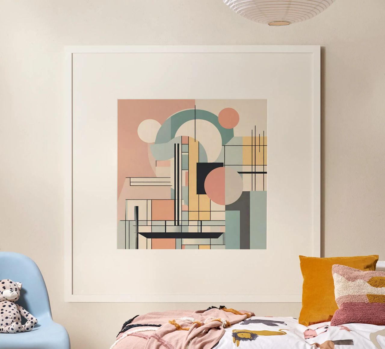 Art déco abstrait pastel 1 poster by Rezh creations