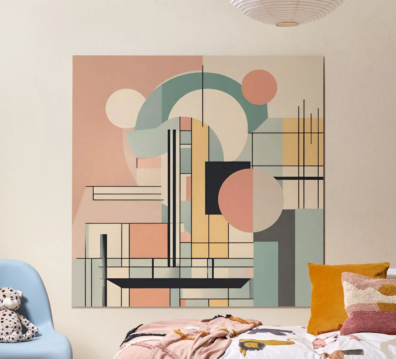 Art déco abstrait pastel 1 poster by Rezh creations
