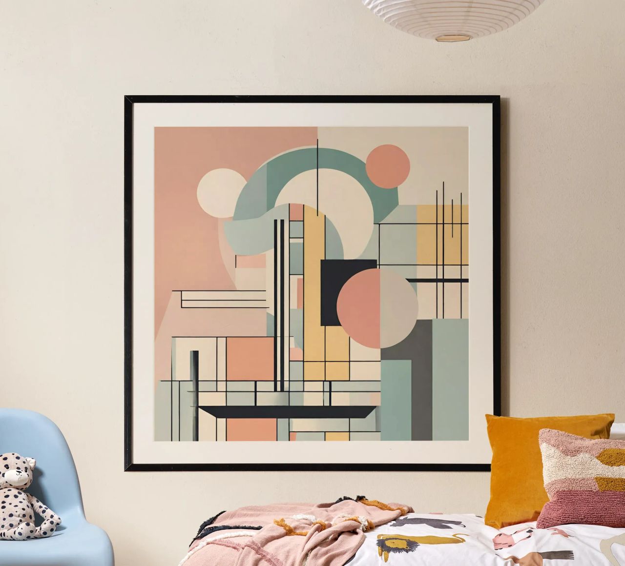 Art déco abstrait pastel 1 poster by Rezh creations