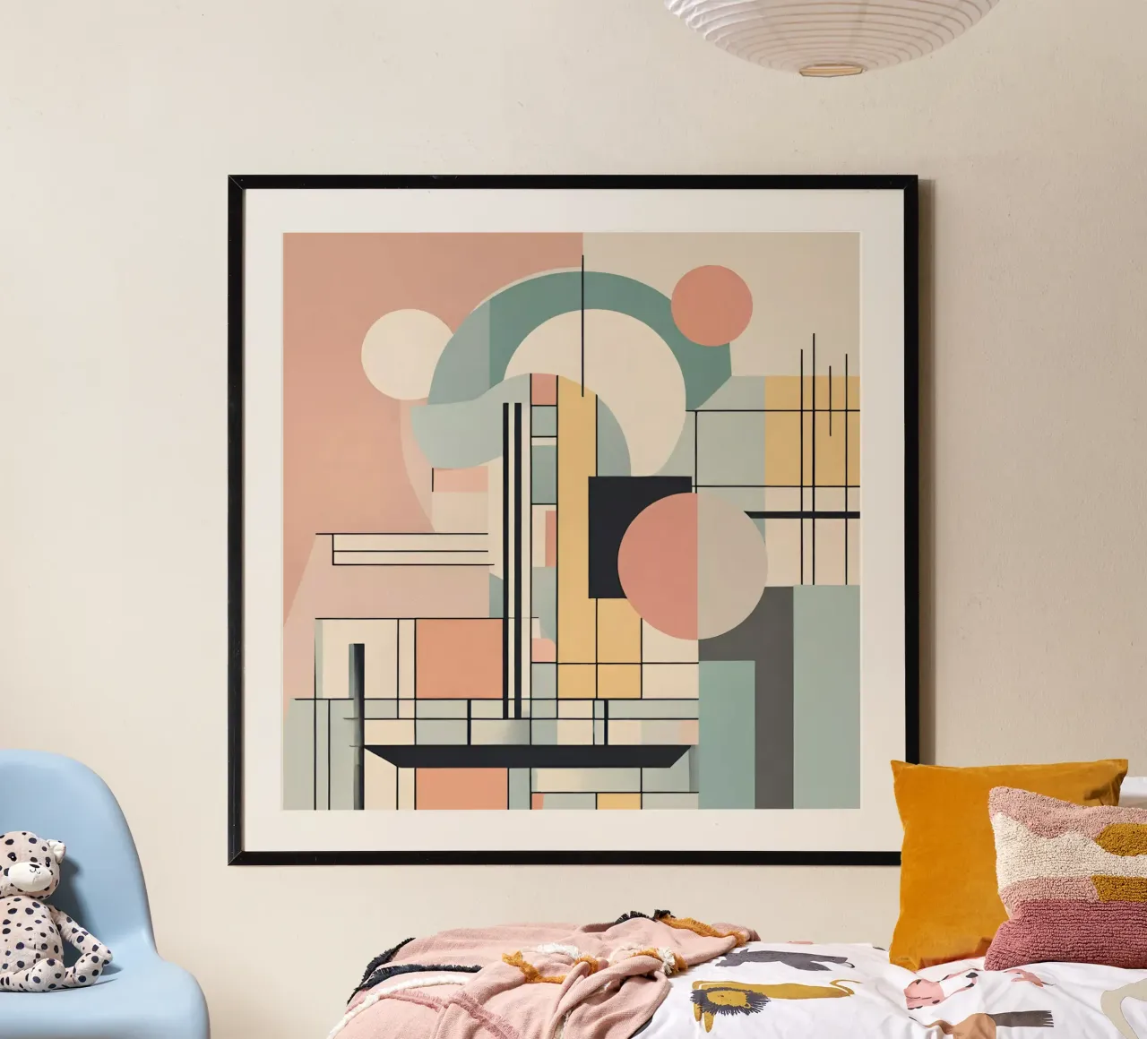 Art déco abstrait pastel 1 poster by Rezh creations