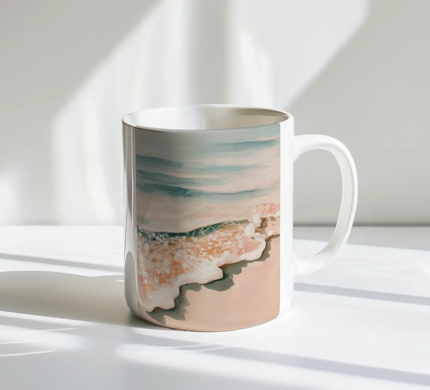 Soft Ocean Waves ceramic mug by Calypso
