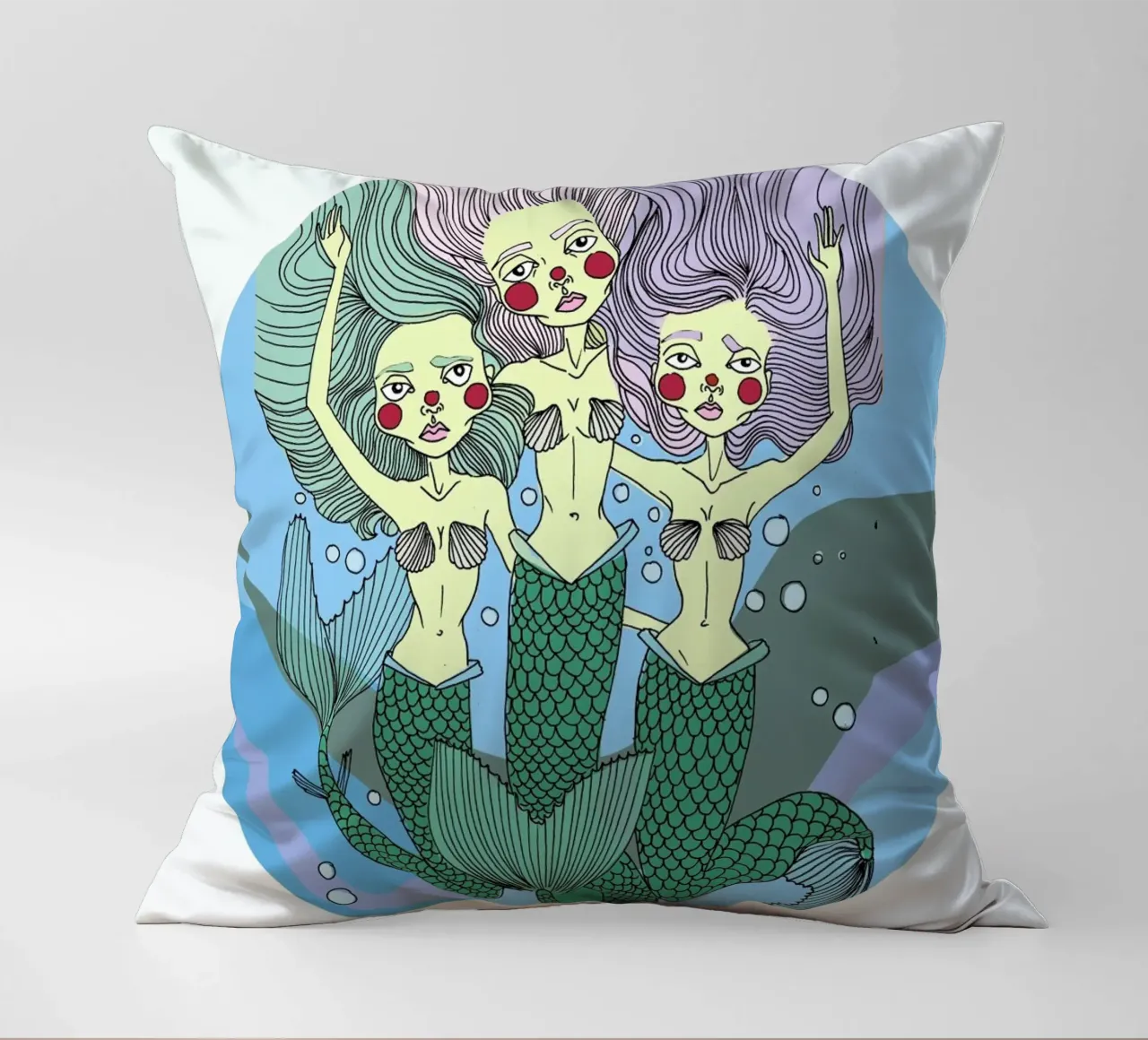 Nessie Mermaids cuscino da Agnes KR Patience