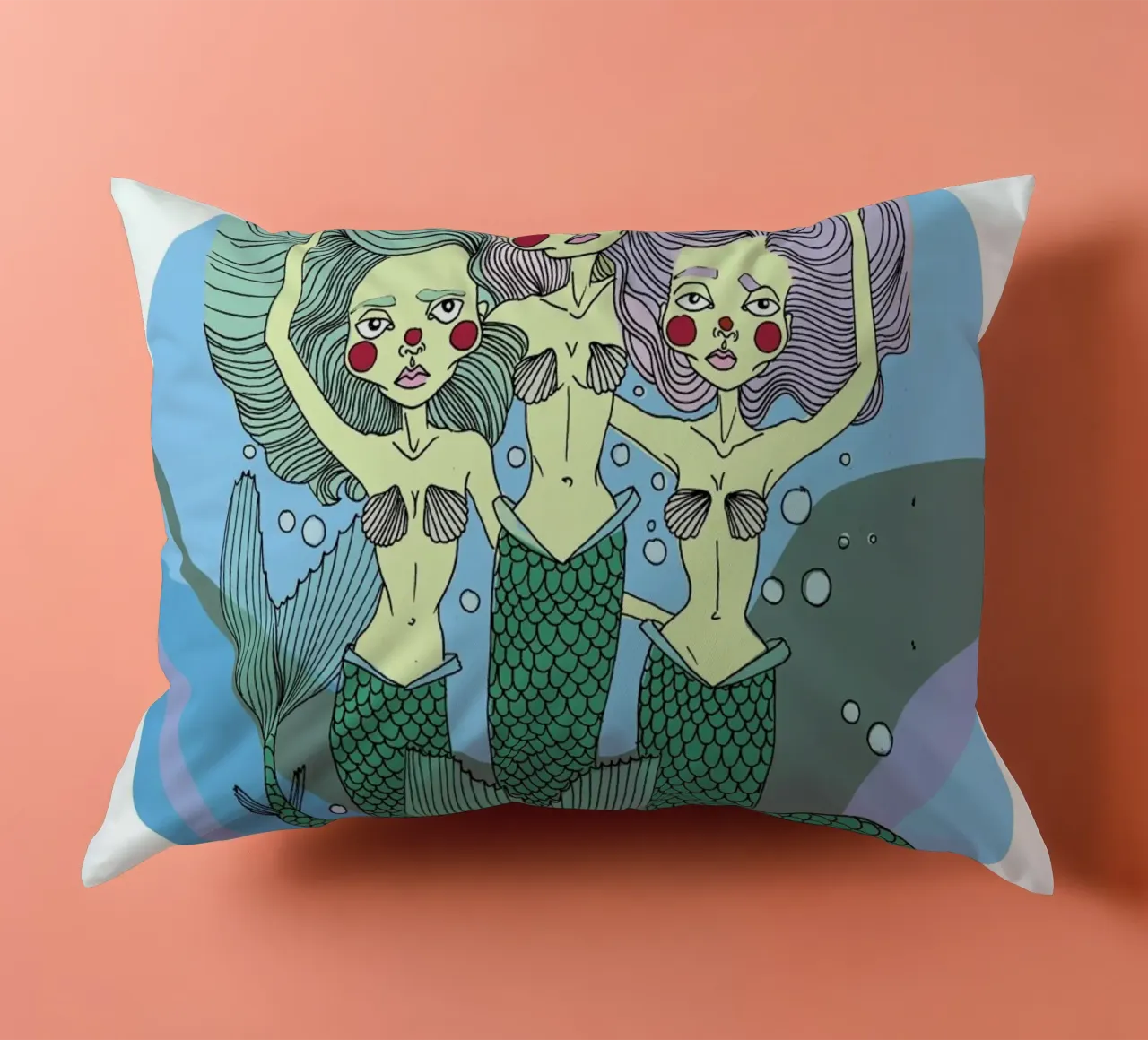 Nessie Mermaids cuscino da Agnes KR Patience